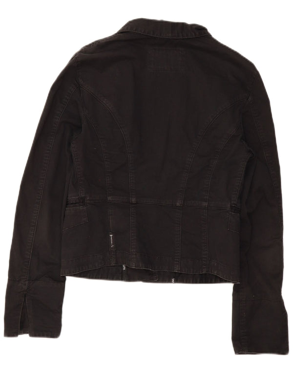 Giacca blazer a 3 bottoni corta da donna Armani Jeans IT 44 cotone nero medio