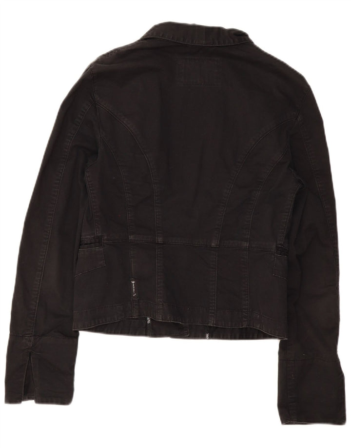 Giacca blazer a 3 bottoni corta da donna Armani Jeans IT 44 cotone nero medio