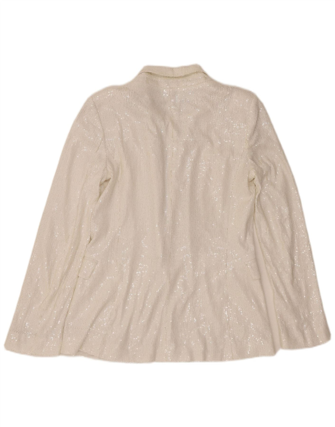 Giacca blazer con paillettes a 1 bottone da donna Zara UK 10 piccola bianca
