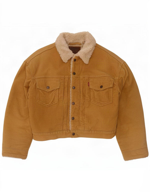 Giacca da donna in velluto a coste Sherpa oversize corta Levi's UK 10 Small Beige