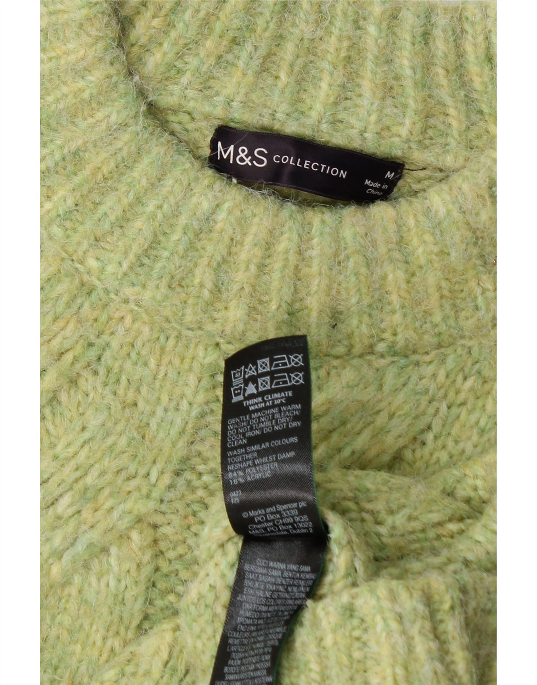 Maglione maglione girocollo da donna Marks & Spencer UK 14 Verde medio