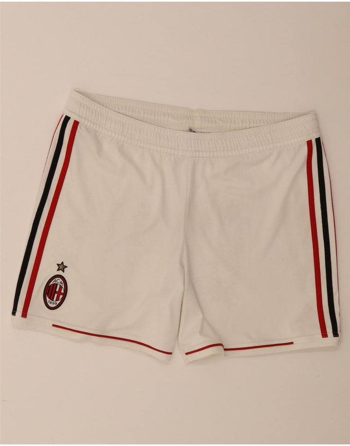 Pantaloncini sportivi Adidas da uomo in poliestere color block bianco medio