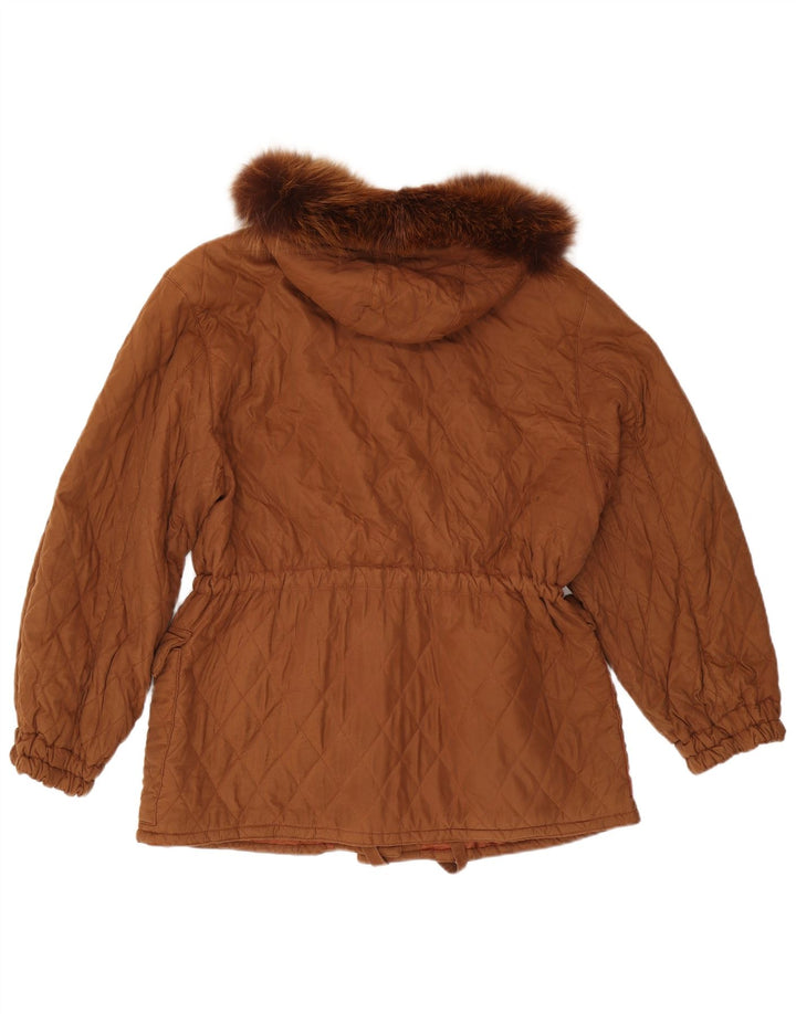 Giacca trapuntata oversize con cappuccio da donna Ileana Zara IT 40 piccola marrone