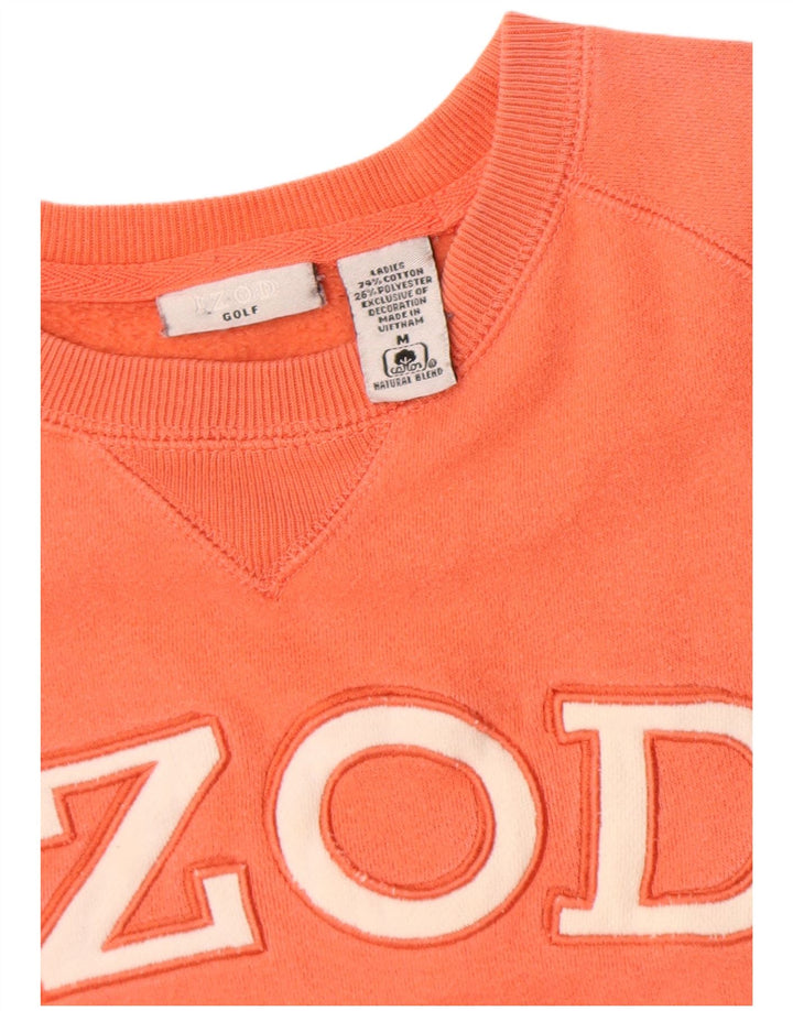Felpa grafica da donna Izod Maglione UK 14 Cotone arancione medio