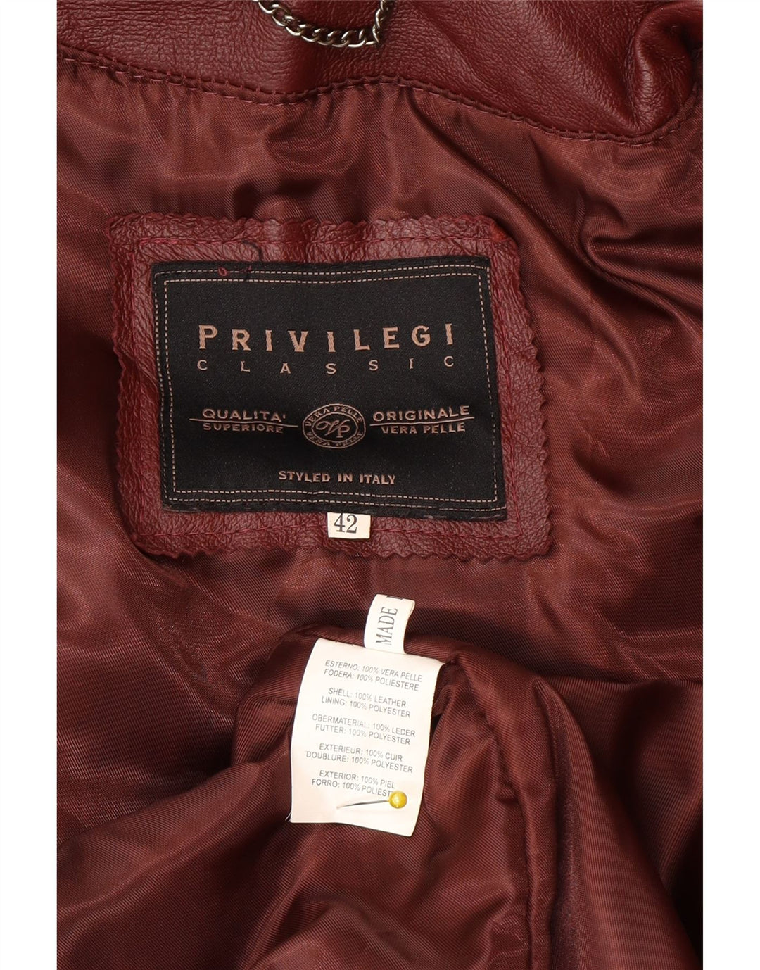 Cappotto oversize con cappuccio da donna Privilegi IT 42 Borgogna medio