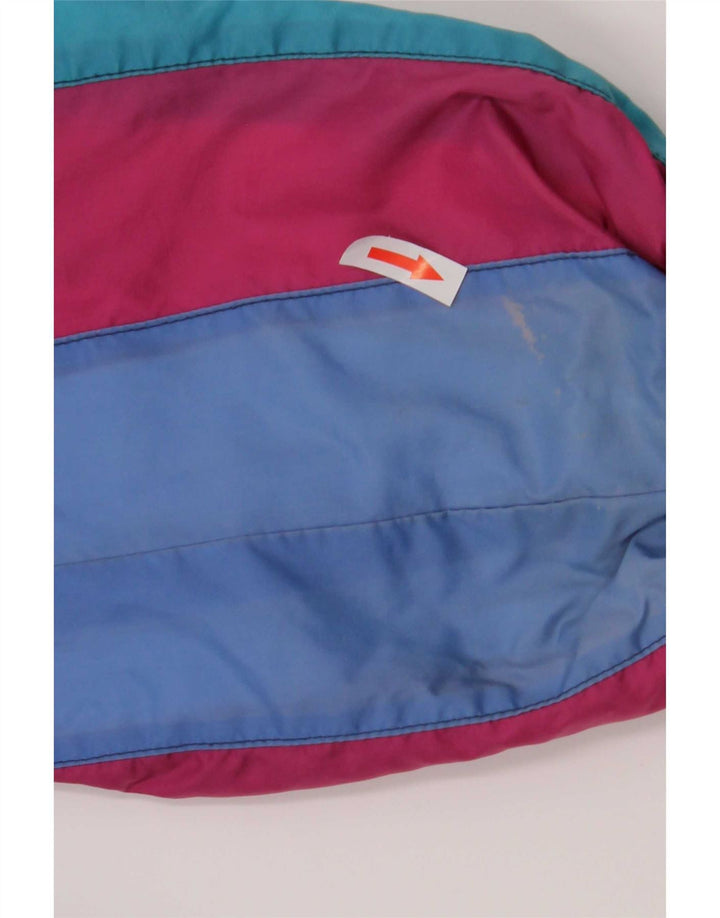 Giacca da ginnastica vintage da uomo con cappuccio 2XL multicolore a blocchi di colore
