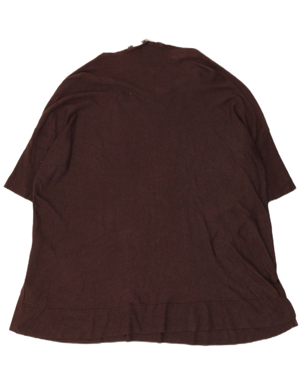 Esprit Womens Longline Oversized T-Shirt Top UK 18 XL Brown Viscose