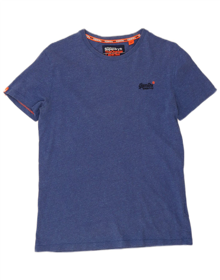 T-shirt da uomo Superdry Top Small in cotone chiazzato blu