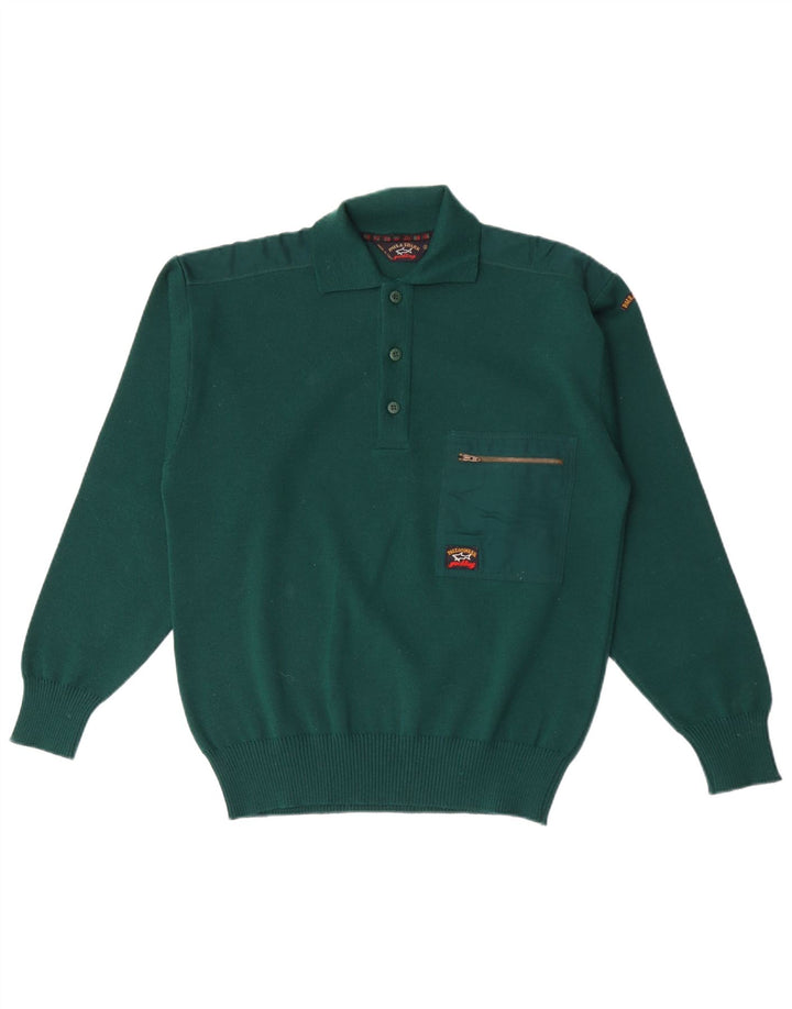 PAUL & SHARK Maglione da uomo con collo alto piccolo in lana verde