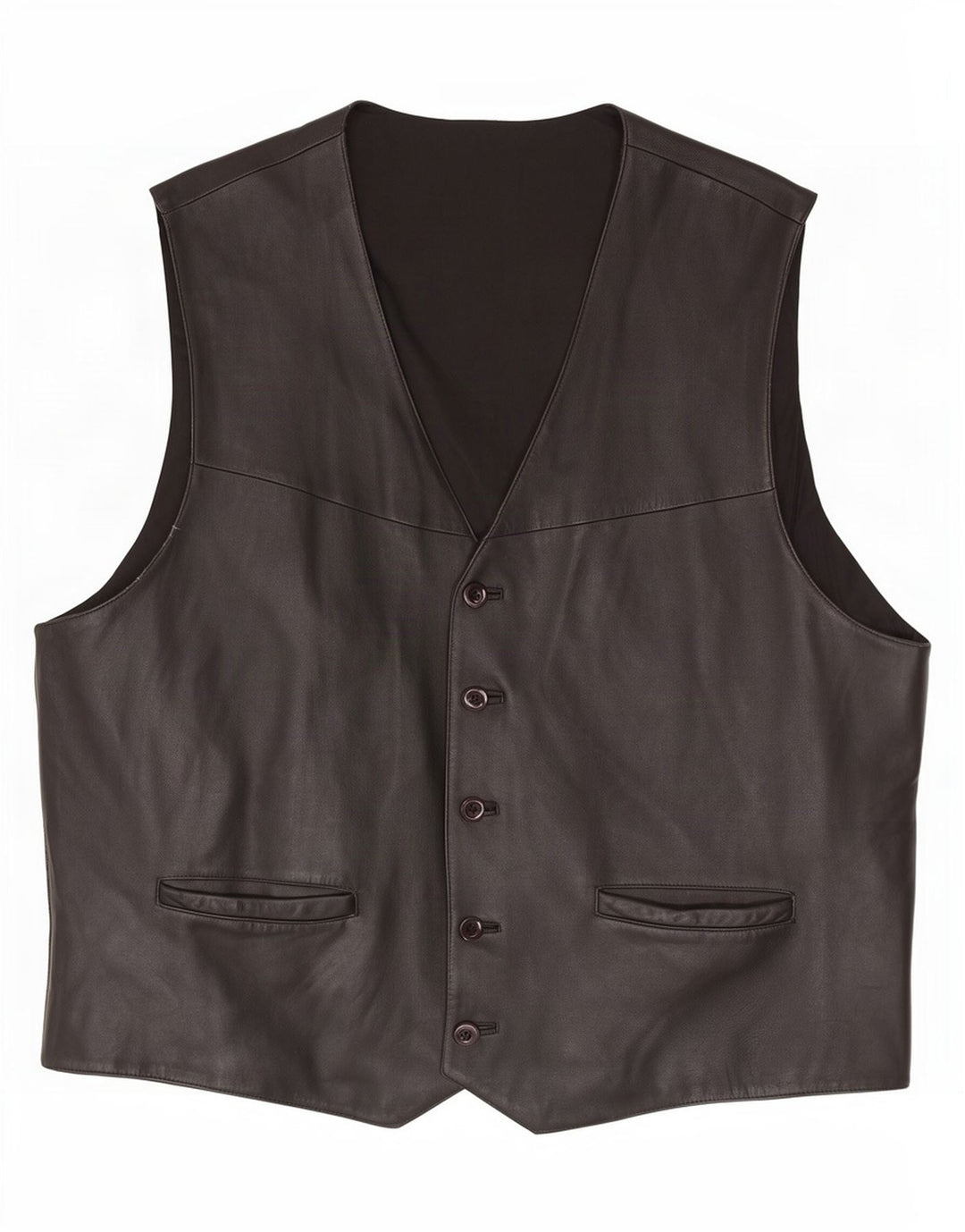 Gilet in pelle da uomo vintage UK 42 XL Nero