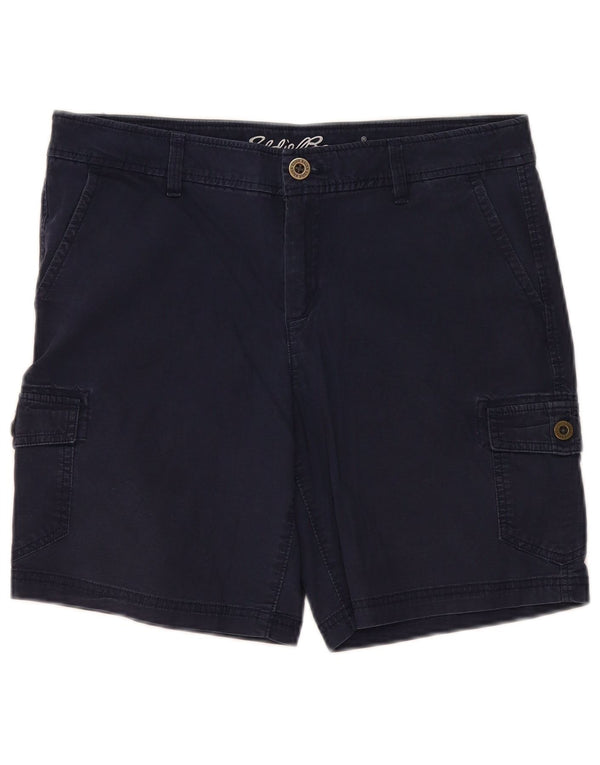 Pantaloncini cargo da donna Eddie Bauer US 10 Large W34 cotone blu navy