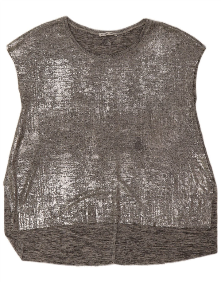 Top in camicetta senza maniche da donna Zara UK 14 Grigio medio