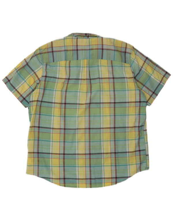Camicia Timberland da uomo a maniche corte vestibilità regolare 2XL cotone a quadri verde