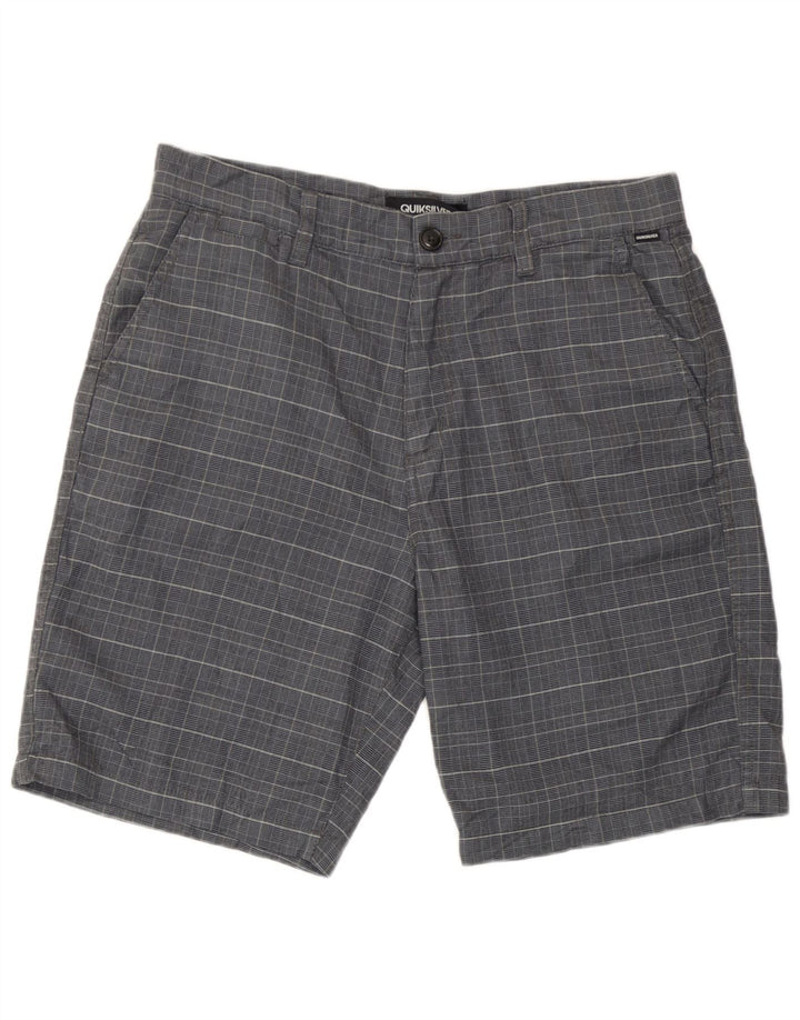 Pantaloncini chino regolari da uomo Quiksilver W32 poliestere medio a quadri blu navy