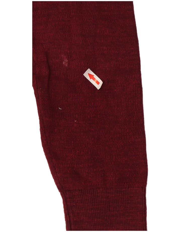 Maglione maglione girocollo da uomo Marks & Spencer in cotone bordeaux medio