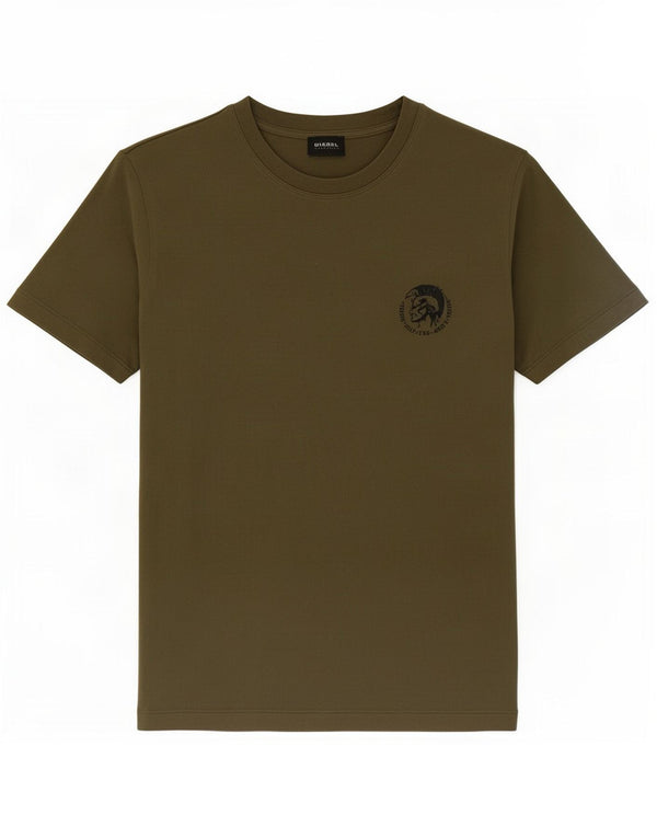 T-shirt da uomo Diesel Top in cotone kaki medio