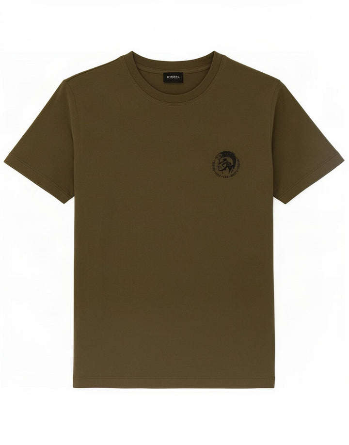 T-shirt da uomo Diesel Top in cotone kaki medio