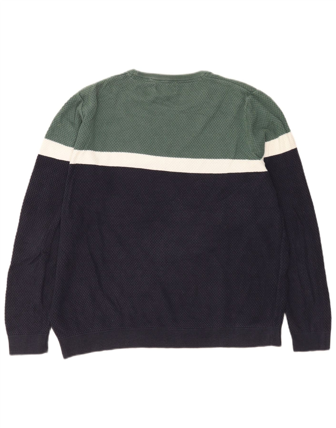 Maglione maglione girocollo da uomo Marks & Spencer grande color block blu navy