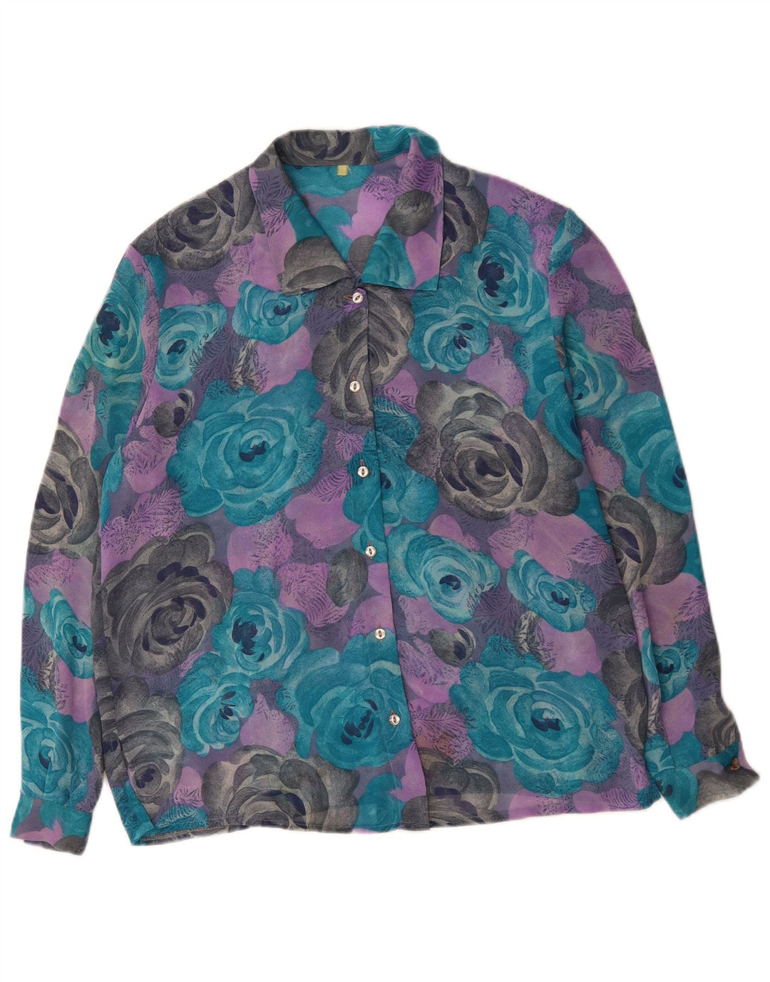 Camicetta da donna VINTAGE UK 18 XL floreale multicolore