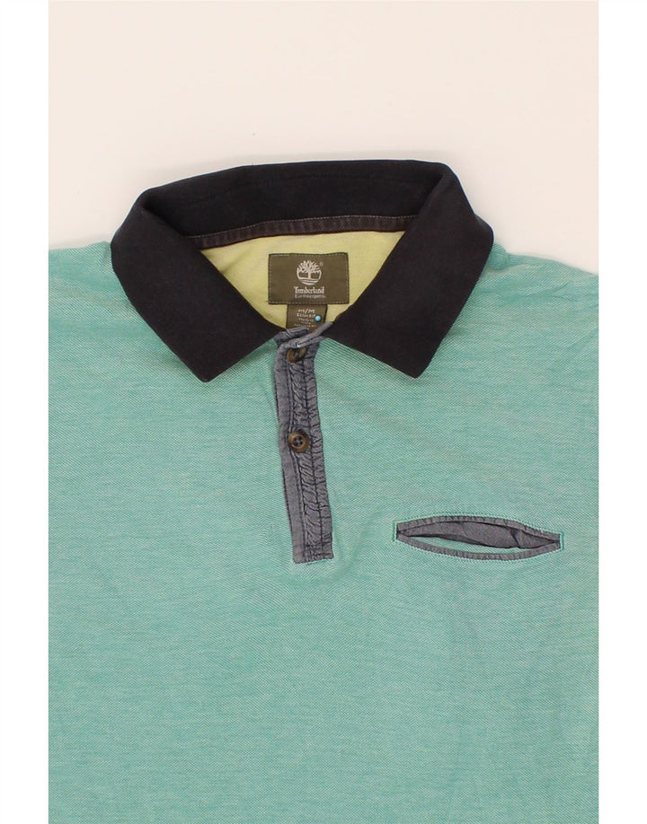TIMBERLAND Mens Earthkeepers Slim Fit Polo Shirt Medium Turquoise Vintage Timberland and Second-Hand Timberland from Messina Hembry 