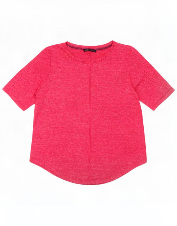 Marks & Spencer T-shirt da donna UK 12 Viscosa screziata rosa medio