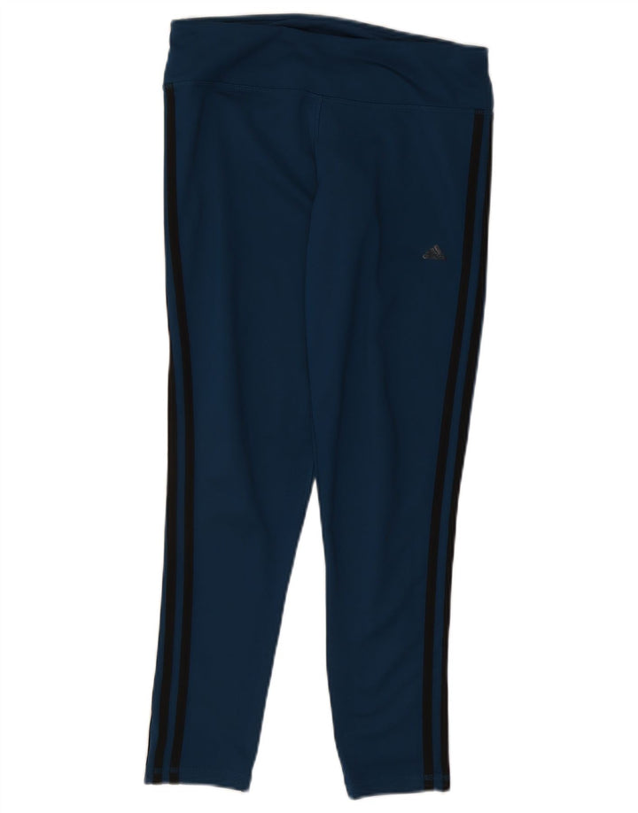 ADIDAS Womens Climalite Leggings UK 16/18 Large  Blue Polyester