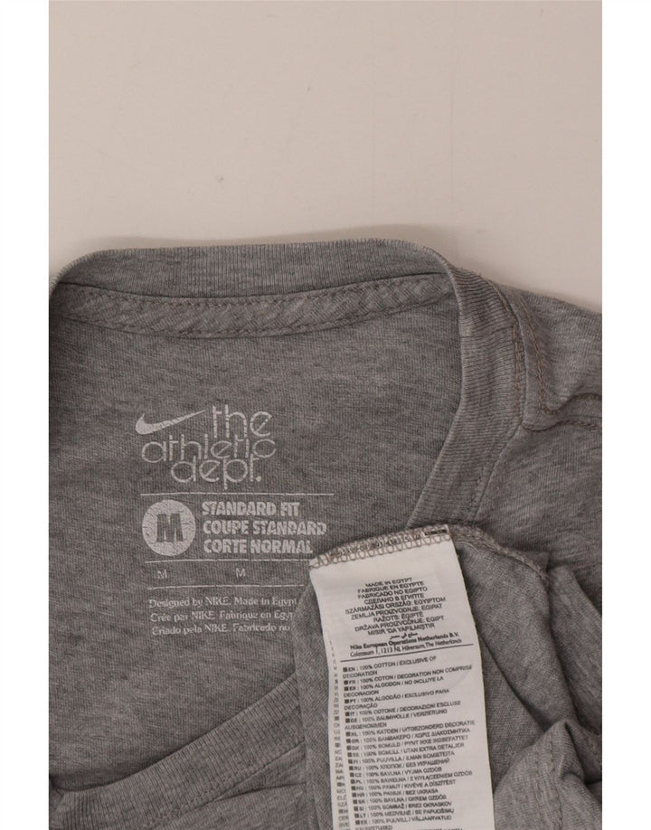T-shirt grafica Nike da uomo con vestibilità standard, top in cotone mélange grigio medio