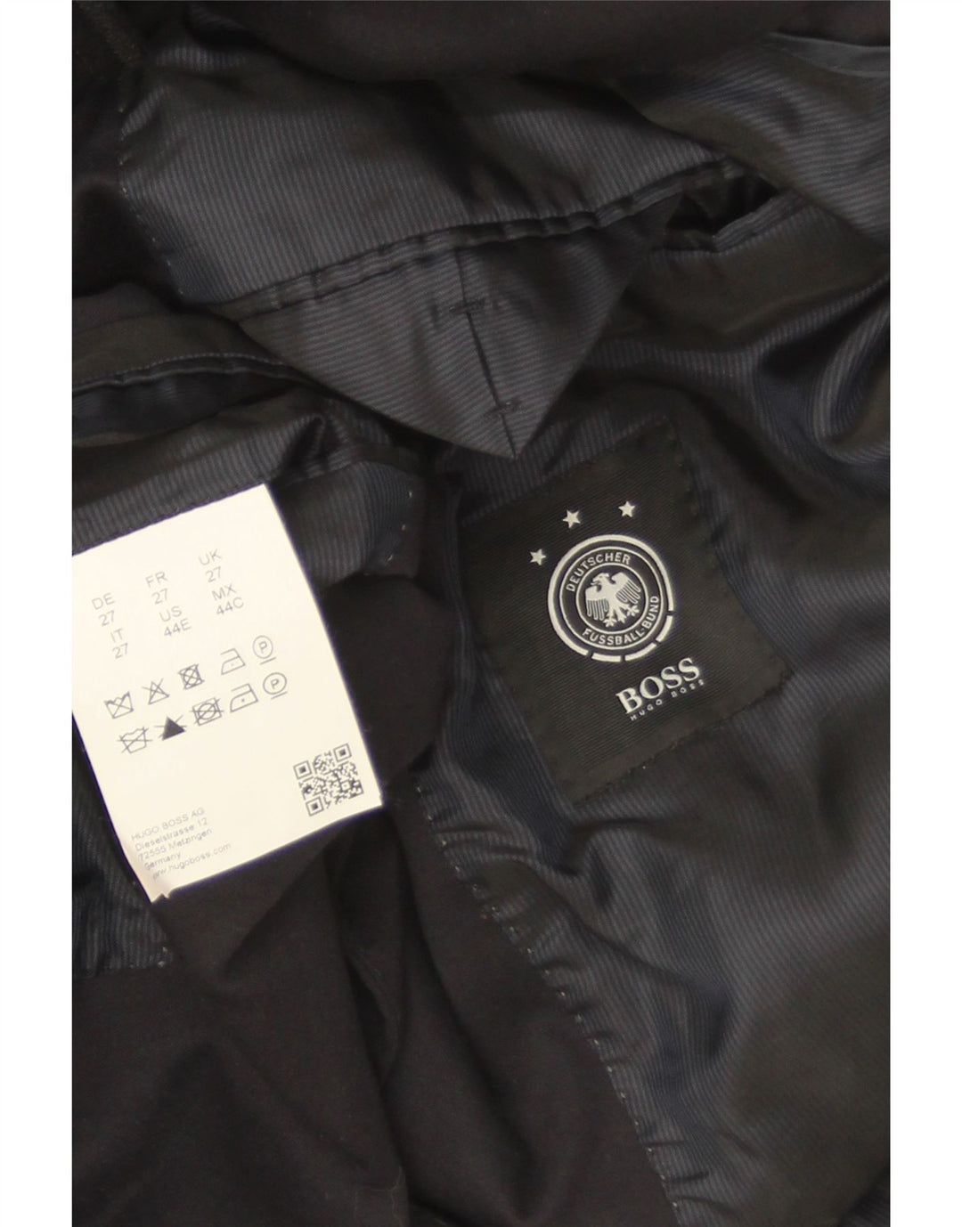 Giacca blazer da uomo a 2 bottoni Hugo Boss UK 40 grande cotone blu navy