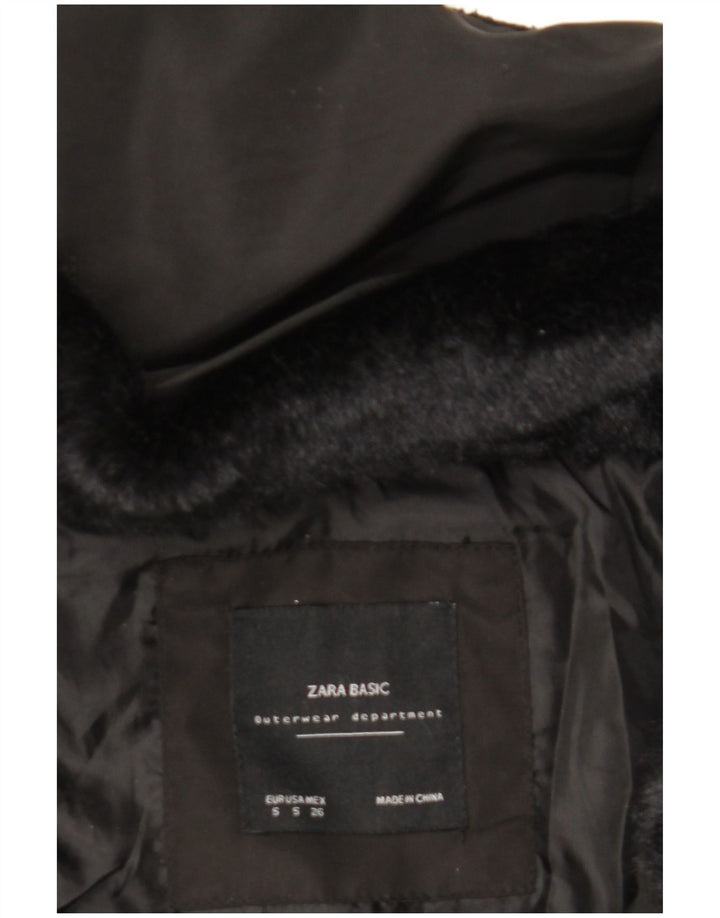 Giacca imbottita con cappuccio da donna Zara UK 10 piccola poliestere nero