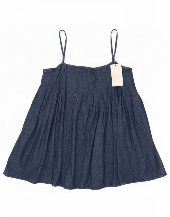 Top da donna in denim Zara da donna UK 12 cotone blu medio