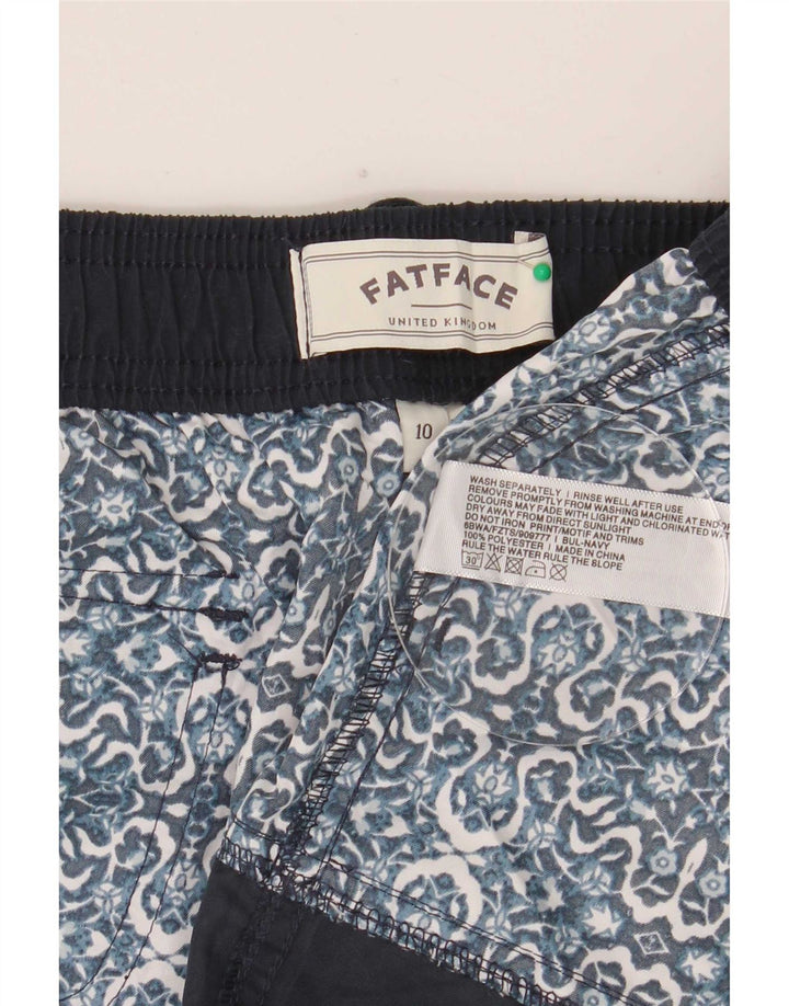 Pantaloncini da bagno da donna Fat Face UK 10 piccoli poliestere geometrico nero