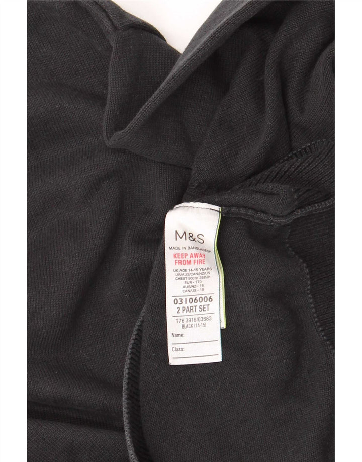 Maglione da ragazzo con scollo a V Marks & Spencer 14-15 anni in cotone nero