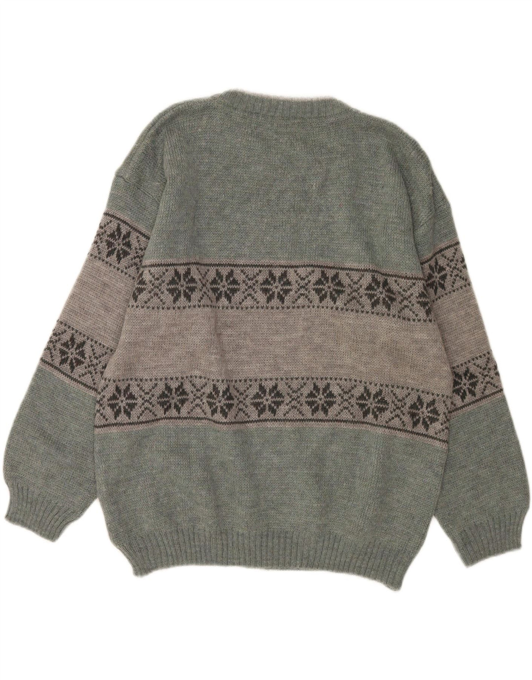 Maglione maglione girocollo da uomo Bresci verde medio Fair Isle