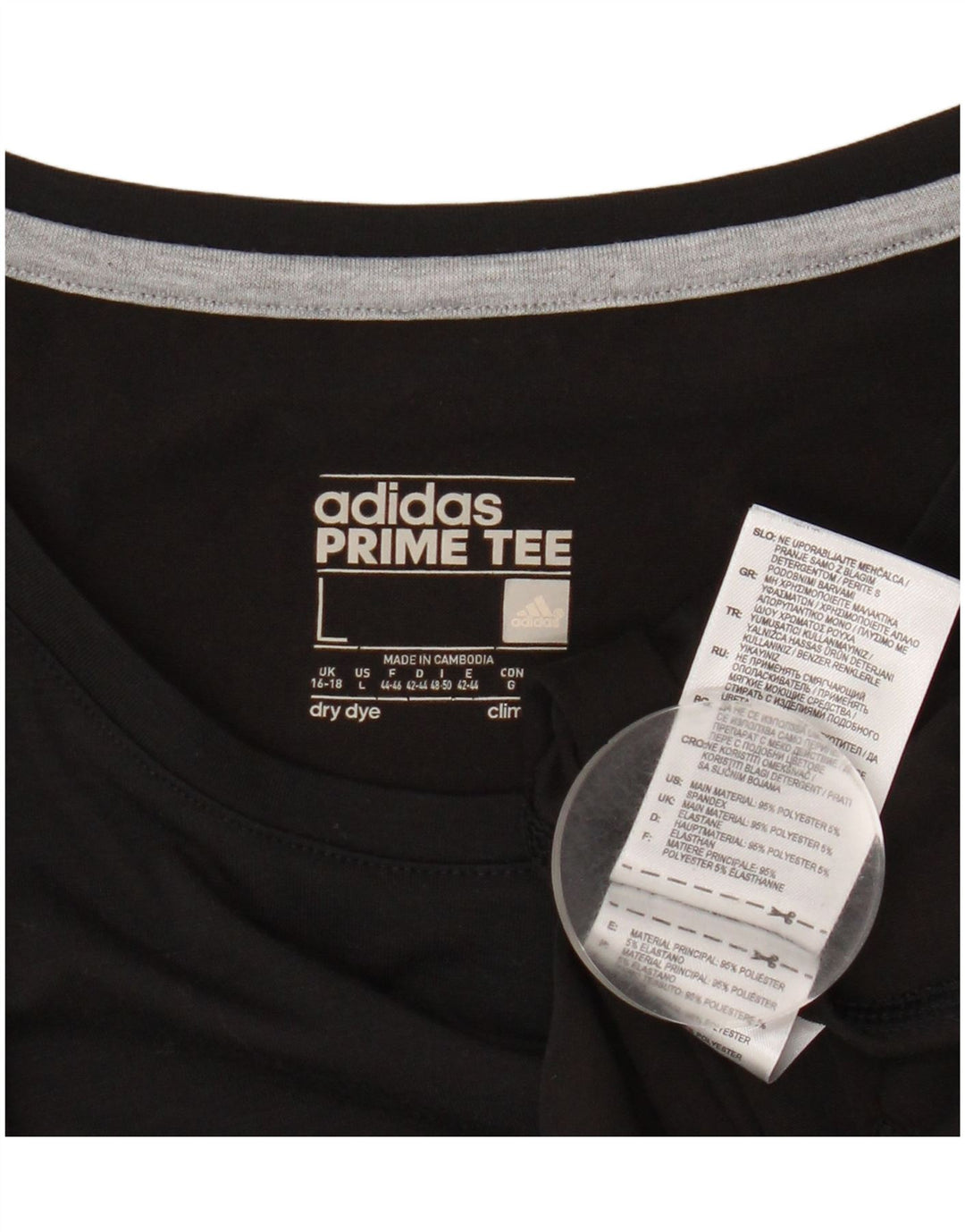T-shirt Adidas Climalite da donna Top UK 16/18 Large Nero Poliestere