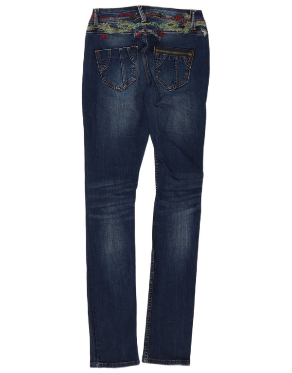 Jeans skinny da donna Desigual W26 L32 cotone floreale blu