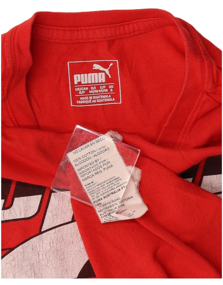 T-shirt grafica da uomo Puma Top Small in cotone rosso