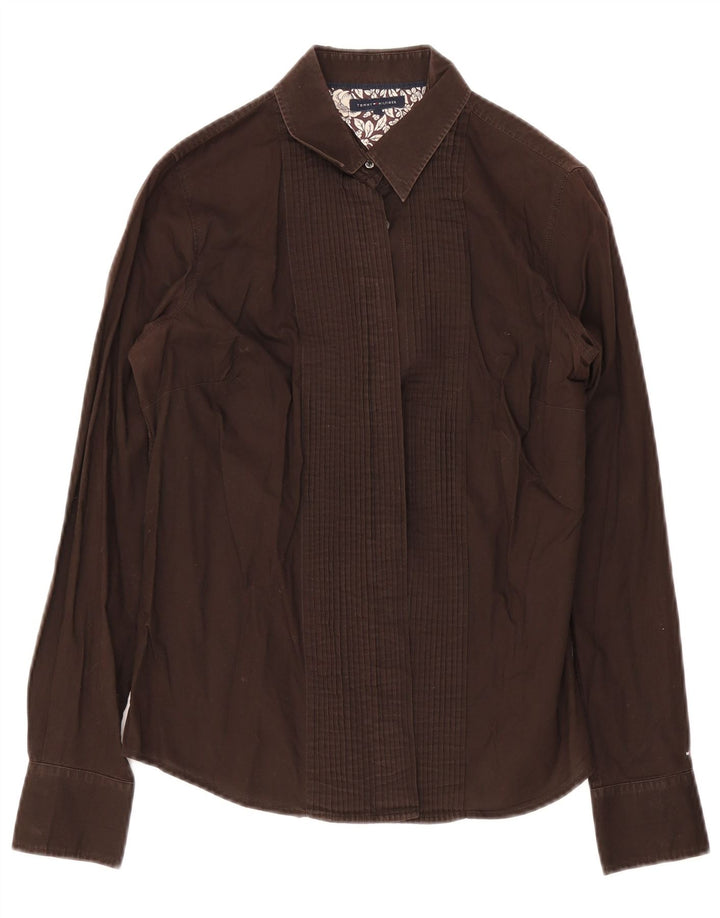 Camicia da smoking da donna Tommy Hilfiger US 8 Marrone medio