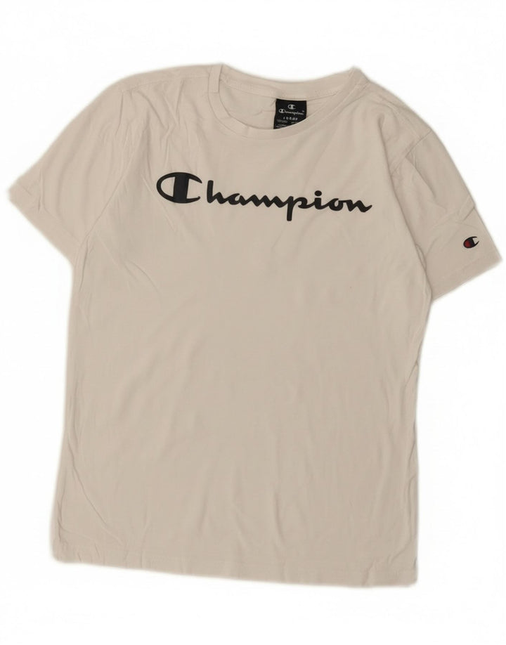 T-shirt grafica Champion da bambino, 11-12 anni, grande, bianca