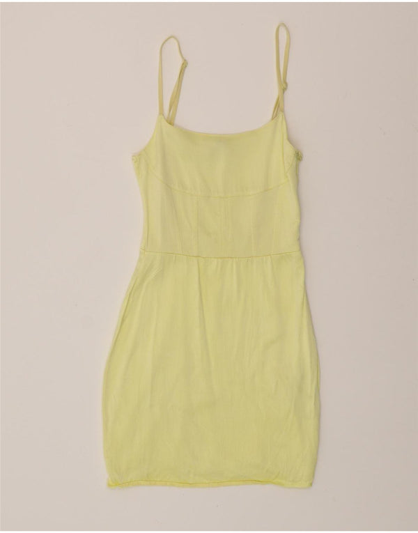 ZARA Womens Slip Dress UK 8 Small Yellow Viscose