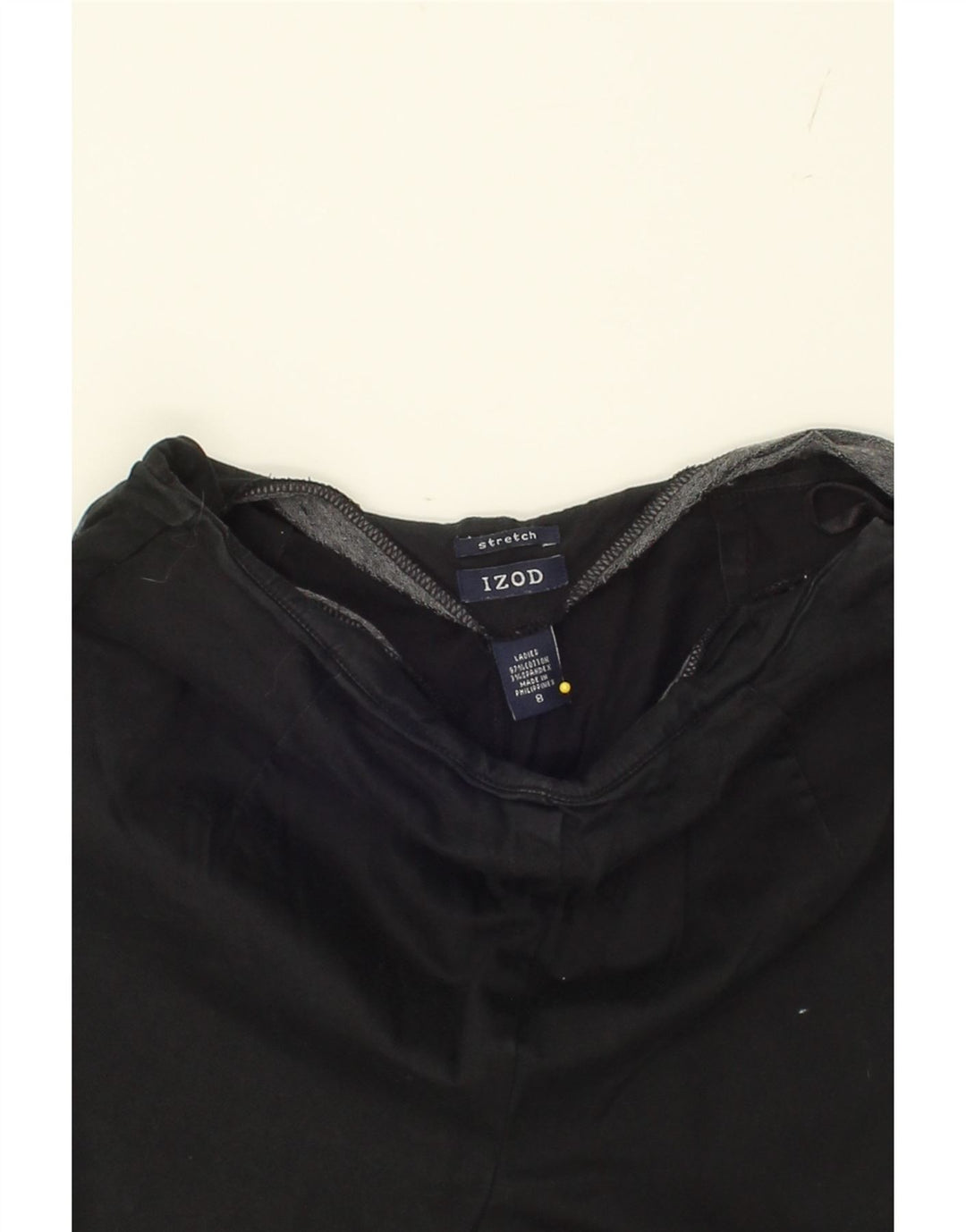 IZOD Womens Straight Capri Trousers US 8 Medium W28 L22 Black Cotton Vintage Izod and Second-Hand Izod from Messina Hembry 