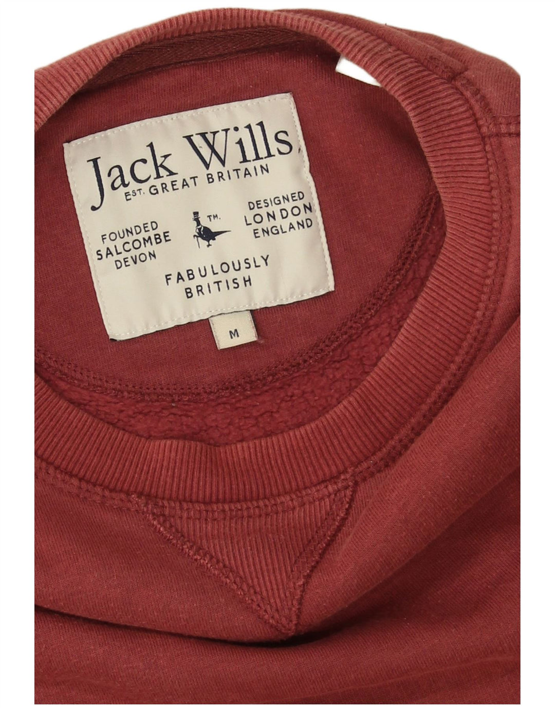 Felpa da uomo Jack Wills Maglione in cotone bordeaux medio