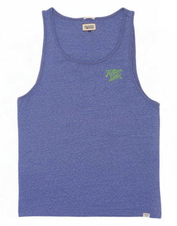 Canotta da uomo Tommy Hilfiger grande in poliestere chiazzato blu