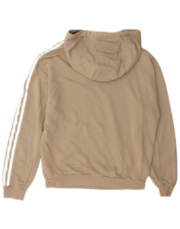 Felpa con cappuccio da donna Adidas UK 12 cotone beige medio