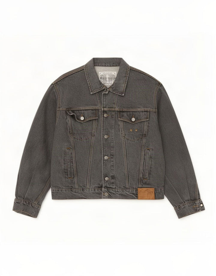 Giacca in denim da uomo Ferre UK 40 grande grigia