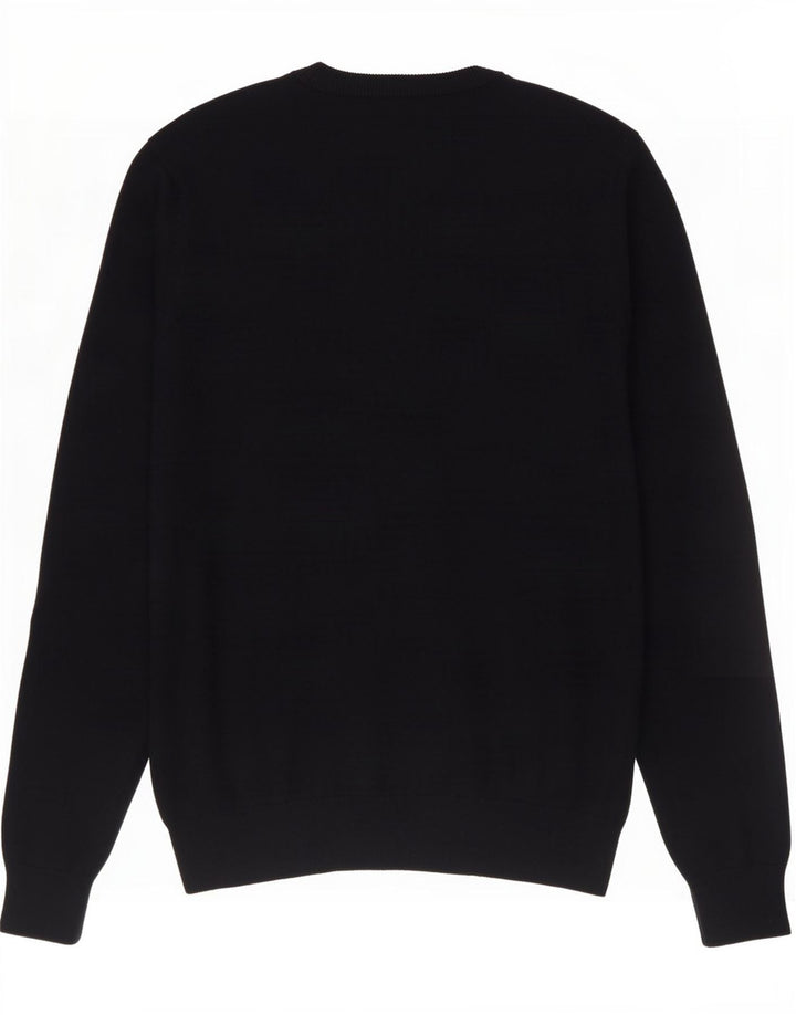 Maglione da uomo con scollo a V Marks & Spencer in cotone blu navy medio