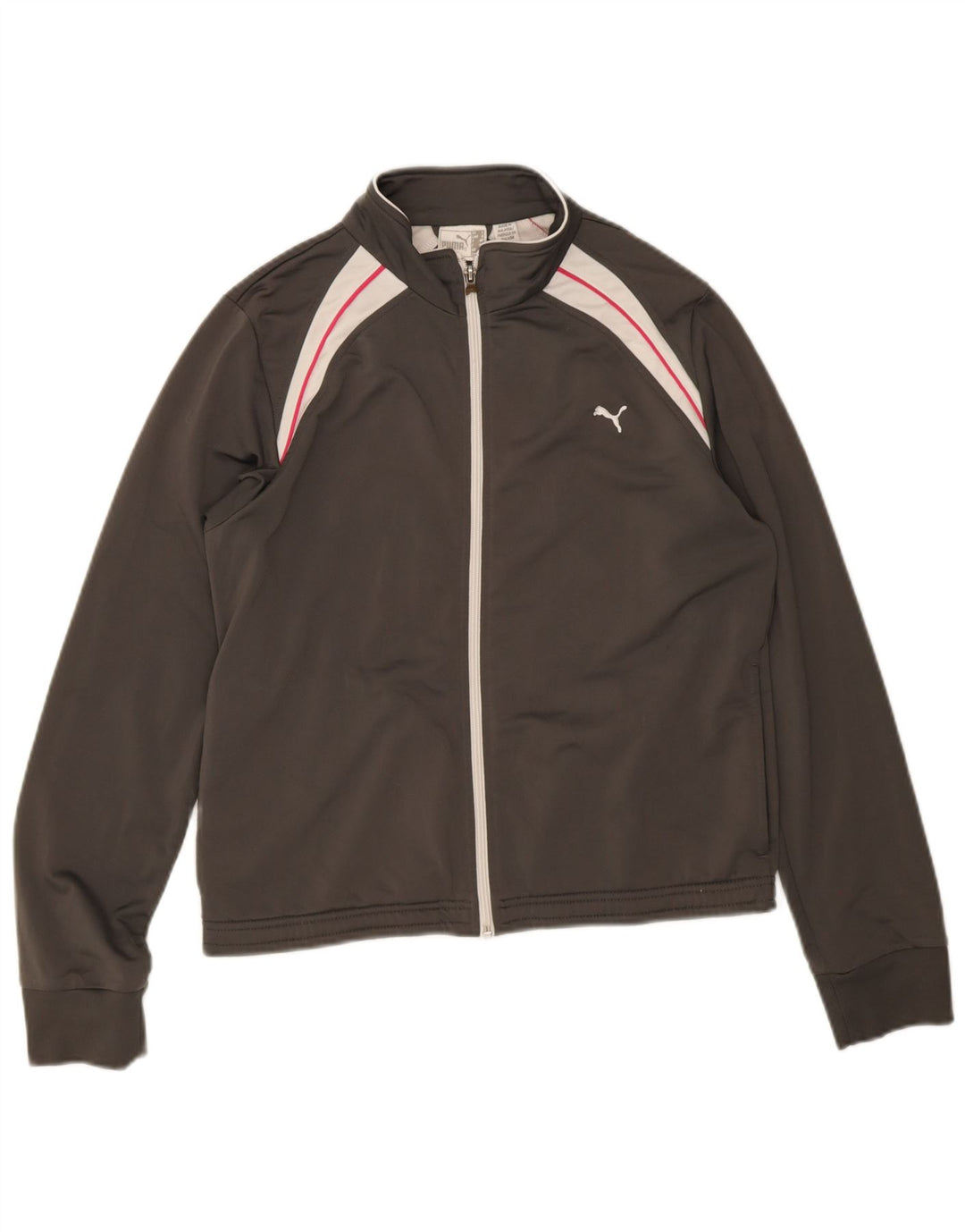 Giacca da tuta da donna Puma UK 14 Large Grigio Colourblock Poliestere