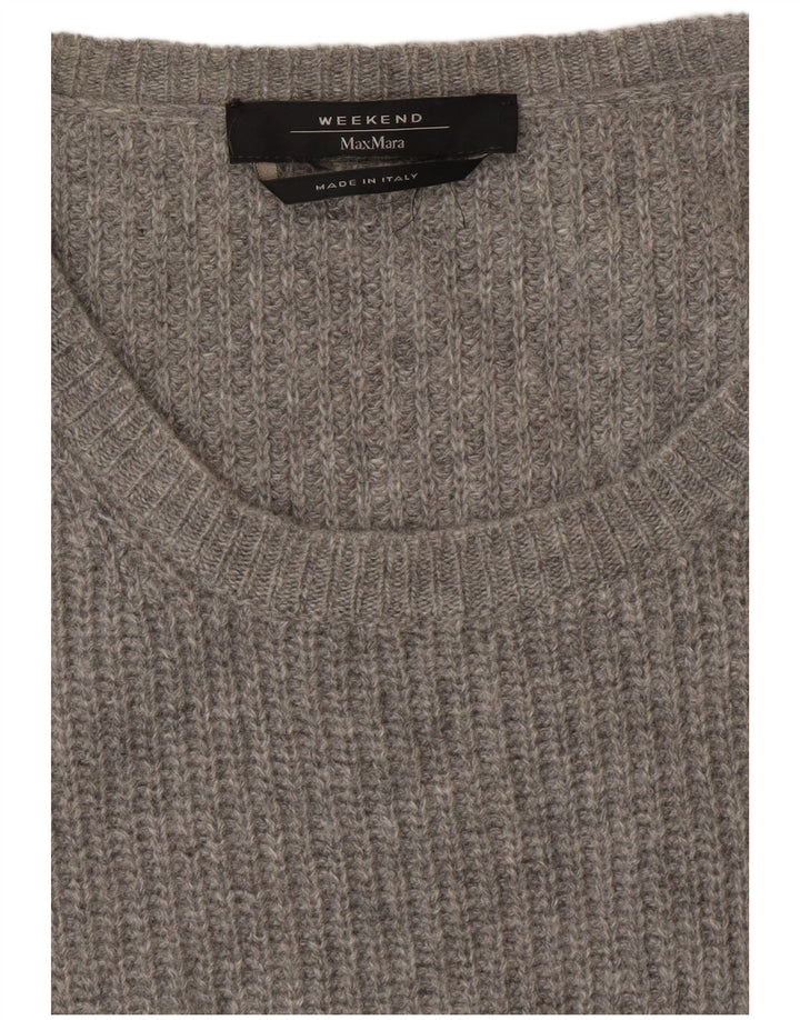 MAX MARA Abito maglione a maniche lunghe da weekend da donna UK 14 Grigio medio