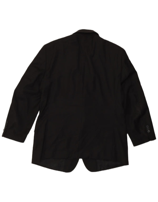 Giacca blazer slim fit da uomo a 2 bottoni Calvin Klein UK 44 2XL lana nera