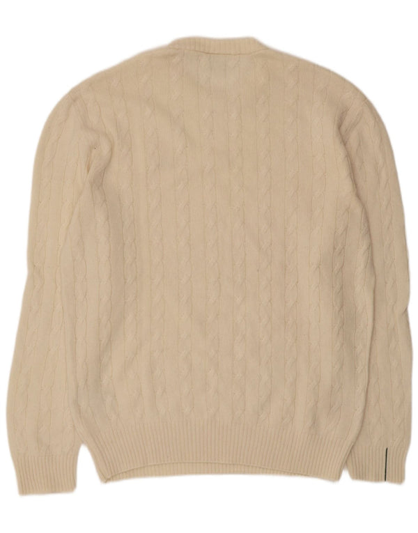 Maglione maglione girocollo da uomo vestibilità classica Lacoste taglia 4 lana beige medio