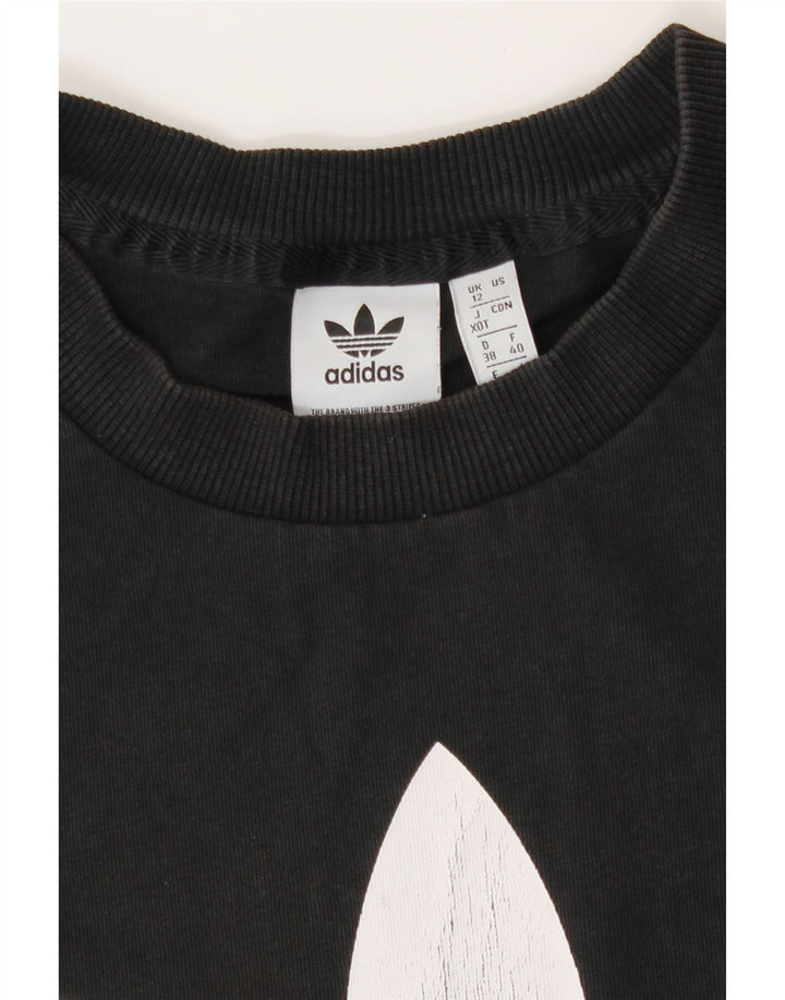 T-shirt grafica da donna Adidas Top UK 12 media nera